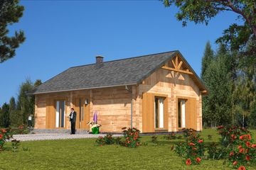  Projekt domu A-112 Dom z bali (BBD1177) - projekt domu parterowego - Zdjęcie 2