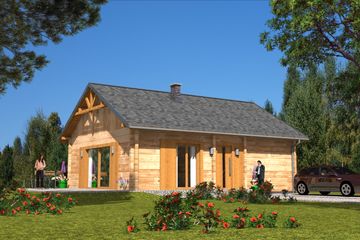  Projekt domu A-112 Dom z bali (BBD1177) - projekt domu parterowego - Zdjęcie 1
