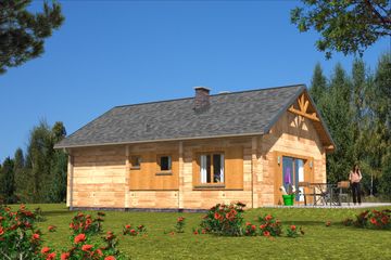  Projekt domu A-112 Dom z bali (BBD1177) - projekt domu parterowego - Zdjęcie 6