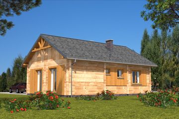  Projekt domu A-112 Dom z bali (BBD1177) - projekt domu parterowego - Zdjęcie 4