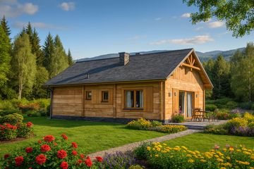  Projekt domu A-112 Dom z bali (BBD1177) - projekt domu parterowego - Zdjęcie 2