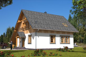  Projekt domu L-33 Dom szkieletowy (BBD1181) - projekt domu parterowego z poddaszem - Zdjęcie 2