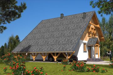  Projekt domu L-33 Dom szkieletowy (BBD1181) - projekt domu parterowego z poddaszem - Zdjęcie 3