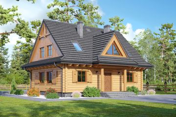  Projekt domu Roztoka dw (KRP1433) - projekt domu parterowego z poddaszem - Zdjęcie 1