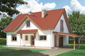  Projekt domu Maria A wiata (WRD1929) - projekt domu parterowego z poddaszem - Zdjęcie 1