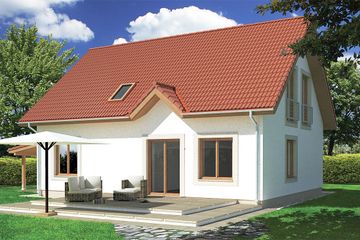  Projekt domu Maria wersja AW z wiatą paliwo stałe (WRD1931) - projekt domu parterowego z poddaszem - Zdjęcie 2