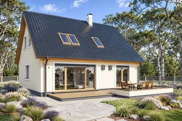 Projekt domu Selena a - parterowy z poddaszem dom o powierzchni 128,60 m², dach dwuspadowy - ujęcie 2
