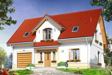  Projekt domu Koniczynka (WAH1532) - projekt domu parterowego z poddaszem - Zdjęcie 1
