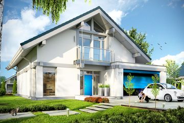  Projekt domu Otwarty 2 (WAH1533) - projekt domu parterowego z poddaszem - Zdjęcie 1