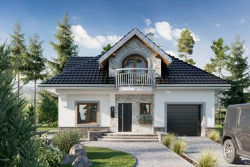  Projekt domu Gloria (1351) (KRD2489) - projekt domu parterowego z poddaszem - Zdjęcie 2