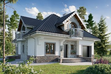  Projekt domu Gloria (1351) (KRD2489) - projekt domu parterowego z poddaszem - Zdjęcie 1