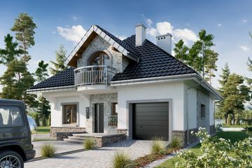  Projekt domu Gloria (1351) (KRD2489) - projekt domu parterowego z poddaszem - Zdjęcie 3