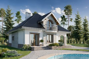  Projekt domu Gloria (1351) (KRD2489) - projekt domu parterowego z poddaszem - Zdjęcie 4