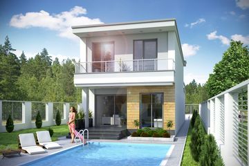  Projekt domu Long z garażem 1-st. [A] (WRF1477) - projekt domu z pełnym piętrem - Zdjęcie 2