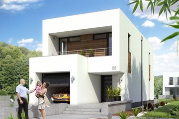  Projekt domu Eco 4 z garażem 1-st. [A] (WRF1481) - projekt domu z pełnym piętrem - Zdjęcie 1