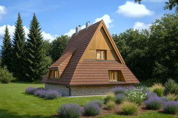  Projekt domu letniskowego WB-3333 (KRA1011) - projekt domu letniskowego parterowego z poddaszem - Zdjęcie 2