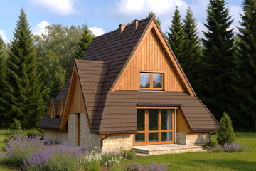  Projekt domu letniskowego WB-3333 (KRA1011) - projekt domu letniskowego parterowego z poddaszem - Zdjęcie 1