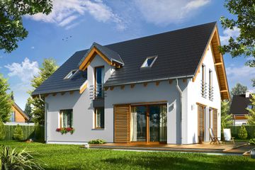  Projekt domu Oskar (WAH1537) - projekt domu parterowego z poddaszem - Zdjęcie 2