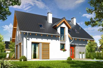  Projekt domu Oskar (WAH1537) - projekt domu parterowego z poddaszem - Zdjęcie 1