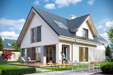  Projekt domu Rozsądny (WAH1539) - projekt domu parterowego z poddaszem - Zdjęcie 2