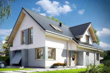  Projekt domu Rozsądny (WAH1539) - projekt domu parterowego z poddaszem - Zdjęcie 1