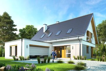  Projekt domu Viking (WAH1540) - projekt domu parterowego z poddaszem - Zdjęcie 1