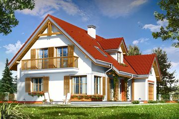  Projekt domu Pod dębami (WAH1545) - projekt domu parterowego z poddaszem - Zdjęcie 2