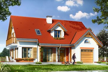  Projekt domu Pod dębami (WAH1545) - projekt domu parterowego z poddaszem - Zdjęcie 1