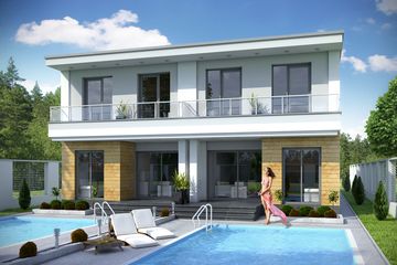  Projekt domu Long z garażem 1-st. bliźniak [A-BL2] (WRF1487) - projekt domu parterowego z poddaszem - Zdjęcie 2