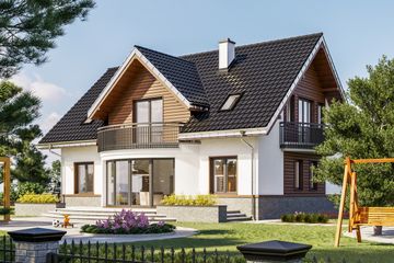  Projekt domu Akord Neo (1369) (KRD2490) - projekt domu parterowego z poddaszem - Zdjęcie 3