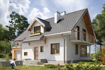  Projekt domu Celesta-2 (1255) (KRD2495) - projekt domu parterowego z poddaszem - Zdjęcie 1