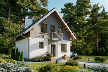  Projekt domu Gutek (1348) (KRD2499) - projekt domu parterowego z poddaszem - Zdjęcie 3