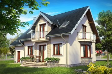  Projekt domu Helena Prima (1356) (KRD2502) - projekt domu parterowego z poddaszem - Zdjęcie 2