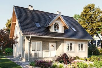 Projekt domu Krzemyk Beta (1359) (KRD2504) - projekt domu parterowego z poddaszem - Zdjęcie 1