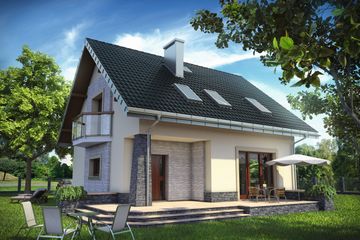  Projekt domu Magnus (1349) (KRD2506) - projekt domu parterowego z poddaszem - Zdjęcie 2