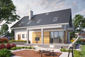  Projekt domu Omega (1365) (KRD2508) - projekt domu parterowego z poddaszem - Zdjęcie 2