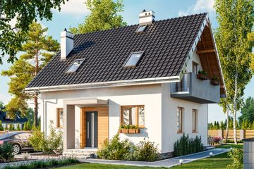  Projekt domu Smyk Neo (1366) (KRD2512) - projekt domu parterowego z poddaszem - Zdjęcie 1