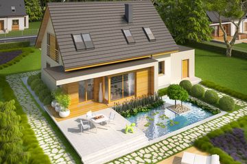 Projekt domu Nikodem G1 - parterowy z poddaszem dom o powierzchni 121,92 m², dach dwuspadowy - ujęcie 3