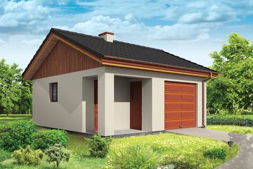  Projekt garażu BG01 (WAH1546) - projekt garażu parterowego - Zdjęcie 1
