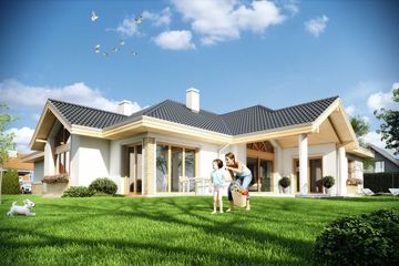  Projekt domu Rozłożysty (WAH1552) - projekt domu parterowego - Zdjęcie 2