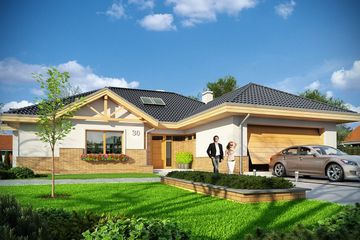  Projekt domu Rozłożysty (WAH1552) - projekt domu parterowego - Zdjęcie 1