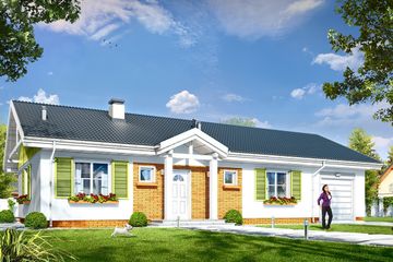  Projekt domu Słoneczny z garażem 2 (WAH1553) - projekt domu parterowego - Zdjęcie 1