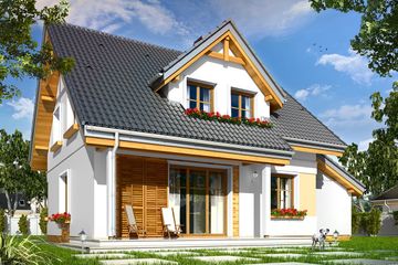  Projekt domu Spokojny (WAH1555) - projekt domu parterowego z poddaszem - Zdjęcie 2