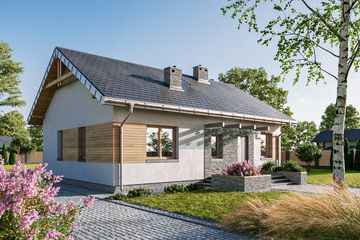 Projekt domu Alida (1372) - parterowy dom o powierzchni 81,30 m², dach dwuspadowy - ujęcie 3