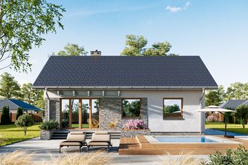 Projekt domu Alida (1372) - parterowy dom o powierzchni 81,30 m², dach dwuspadowy - ujęcie 4
