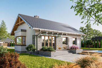 Projekt domu Alida (1372) - parterowy dom o powierzchni 81,30 m², dach dwuspadowy - ujęcie 5