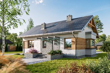 Projekt domu Alida (1372) - parterowy dom o powierzchni 81,30 m², dach dwuspadowy - ujęcie 6