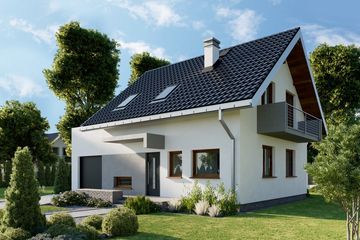 Projekt domu Zeta Karbo (1373) - parterowy z poddaszem dom o powierzchni 93,50 m², dach dwuspadowy - ujęcie 4