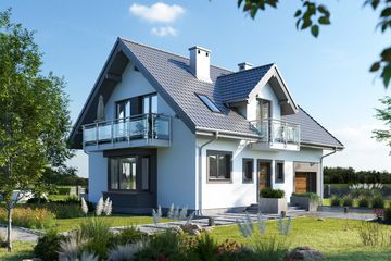  Projekt domu Zofia Mini Neo (1376) (KRD2528) - projekt domu parterowego z poddaszem - Zdjęcie 1