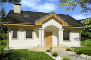  Projekt domu Wrzos 1a-0g (WRD1079) - projekt domu parterowego z poddaszem - Zdjęcie 2